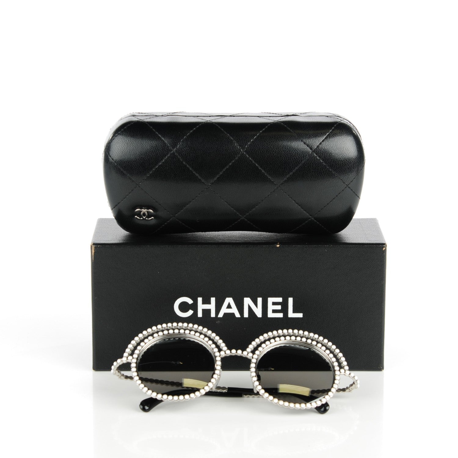 Chanel Pearl Round Sunglasses 71139 White 6 of 6