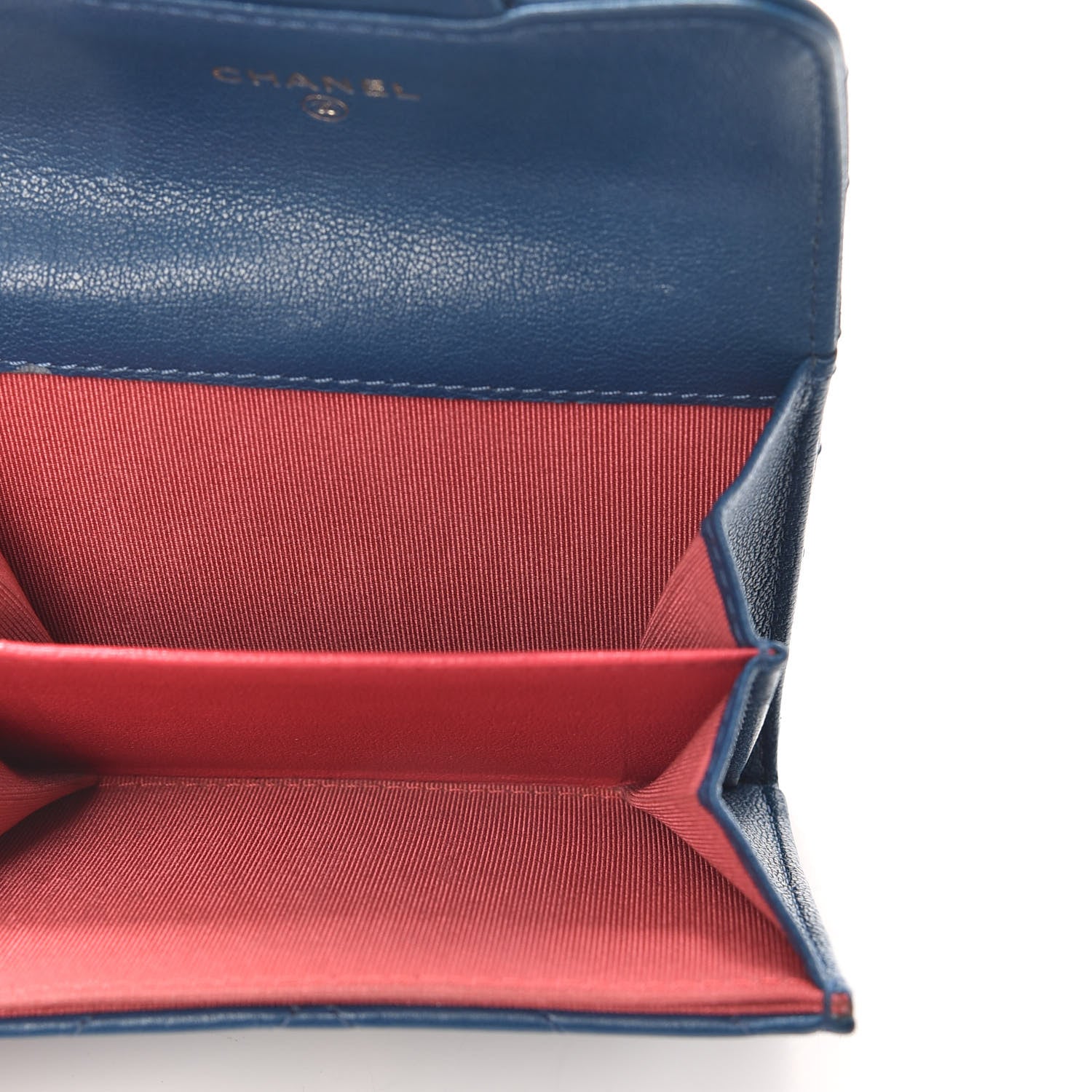 Chanel Sheepskin Chevron Quilted Reissue Card Holder Blue 5 of 8