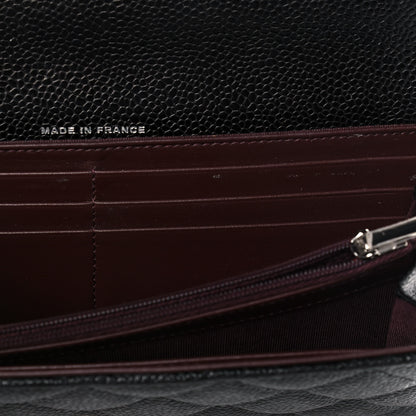 Chanel Caviar Quilted Large Gusset Flap Wallet Black 12 of 14