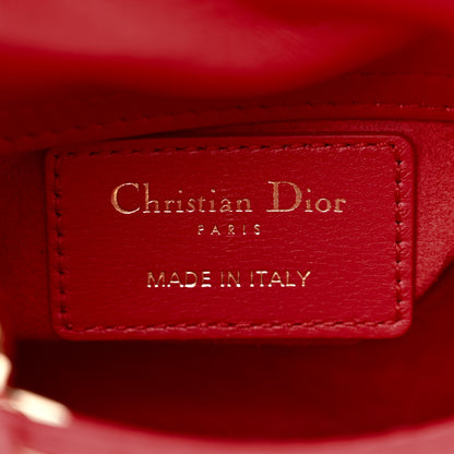Christian Dior Lambskin Cannage Micro Lady Dior Red 6 of 10