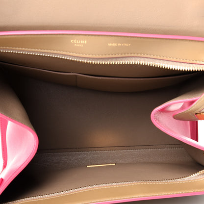 Celine Smooth Calfskin Small Bi-Color Trapeze Taupe Fuchsia 6 of 11