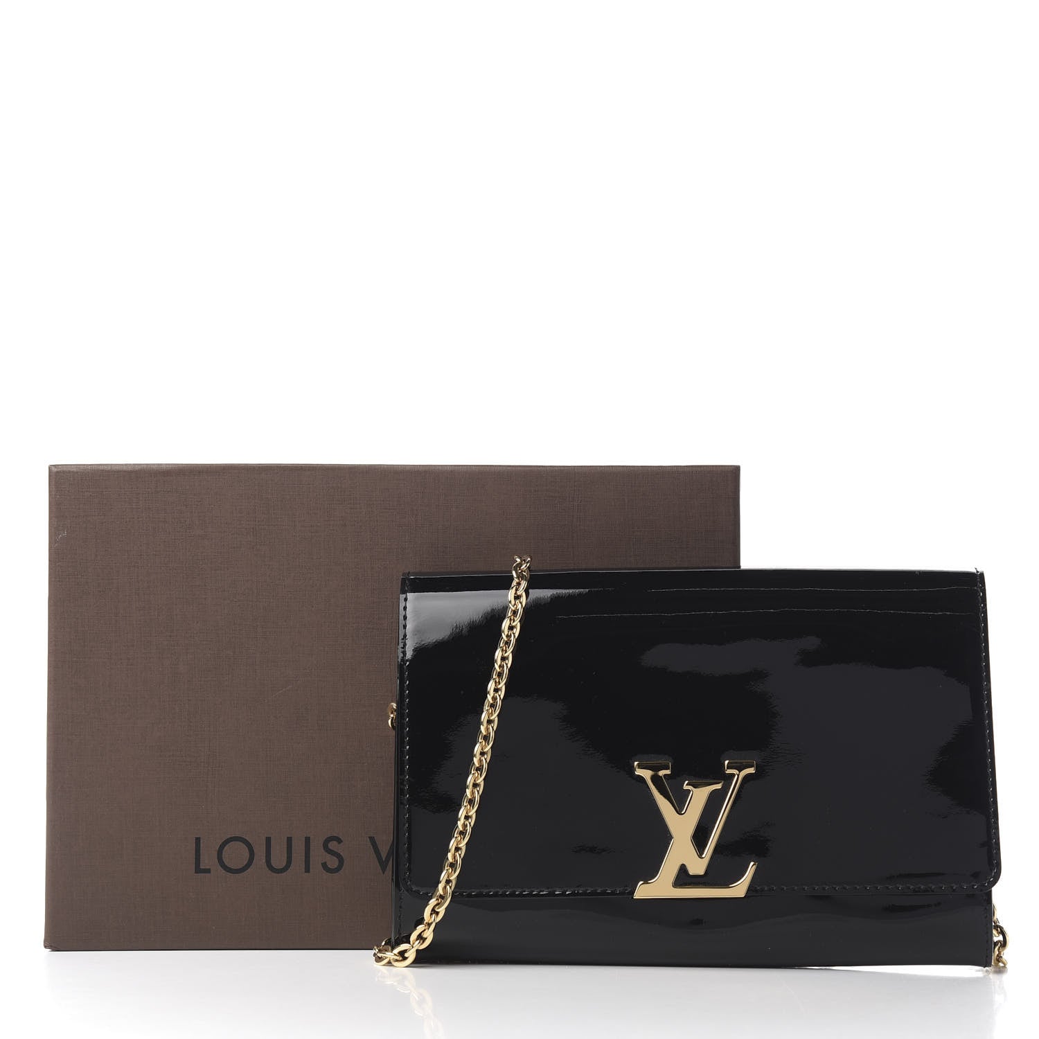 Louis Vuitton Patent Chain Louise GM Black 9 of 9