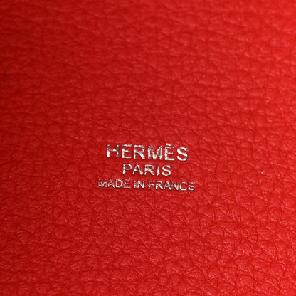 Hermes Taurillon Clemence Picotin Lock 22 MM Rouge Pivoine 6 of 9