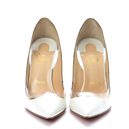 Christian Louboutin Patent PVC Specchio Cosmo 554 100 Pumps 37 Snow 2 of 9