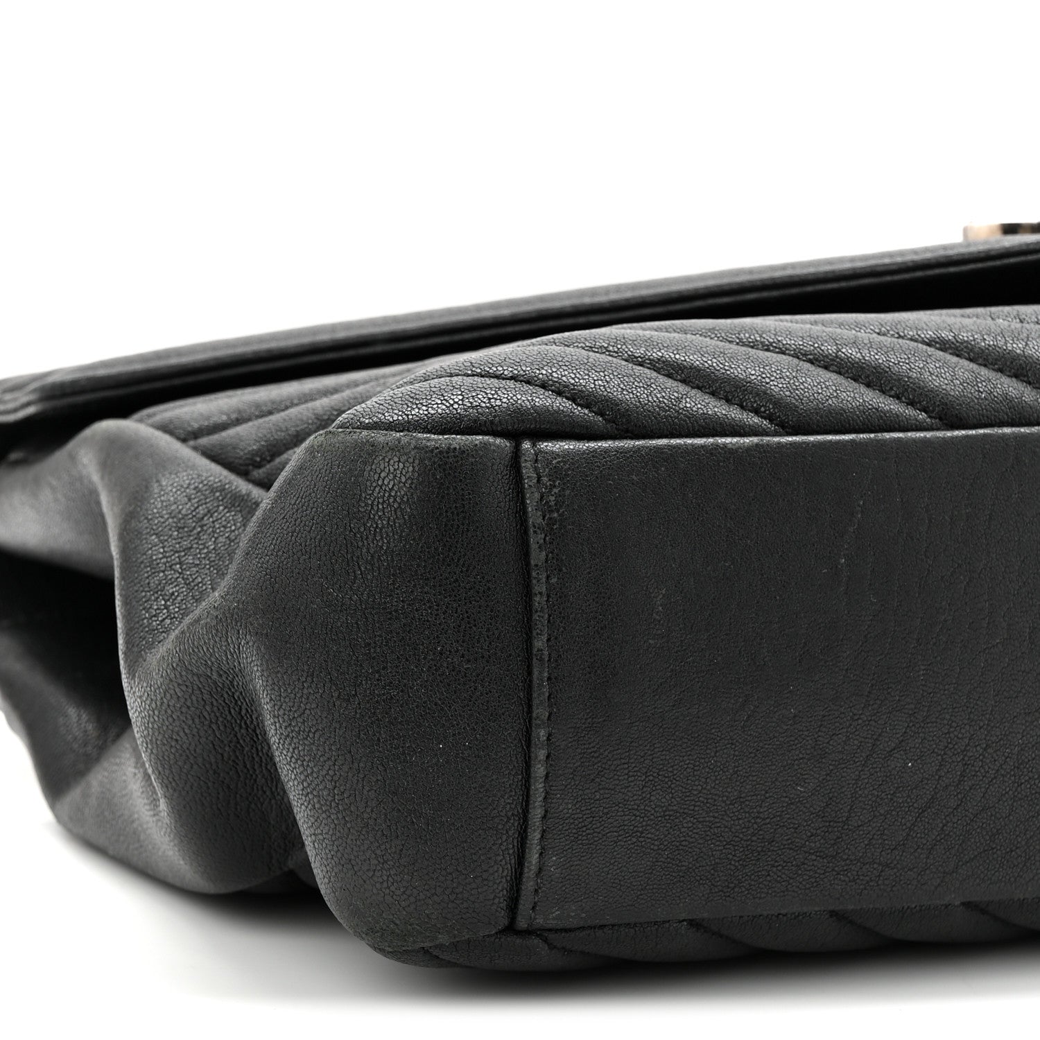 Saint Laurent Sheepskin Matelasse Chevron Monogram Large College Satchel Black 9 of 10