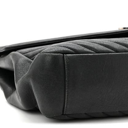 Saint Laurent Sheepskin Matelasse Chevron Monogram Large College Satchel Black 9 of 10