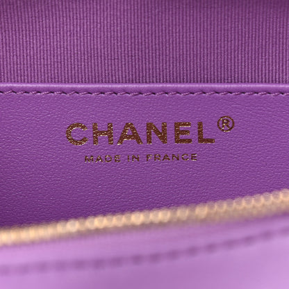 Chanel Lambskin Quilted CC In Love Heart Bag Purple 6 of 11