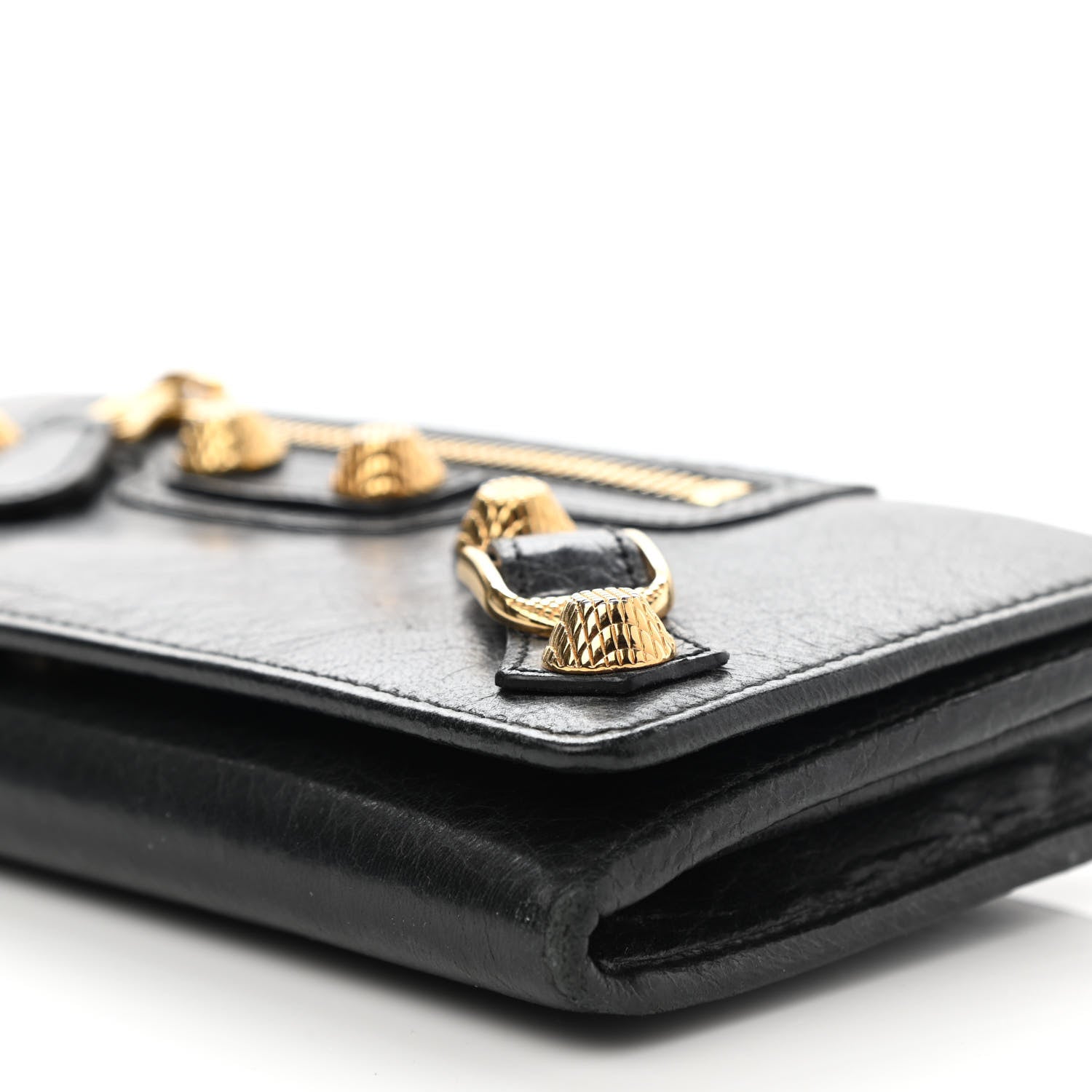 Balenciaga Agneau Giant 12 Gold Hardware Money Wallet Black 9 of 9
