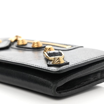 Balenciaga Agneau Giant 12 Gold Hardware Money Wallet Black 9 of 9