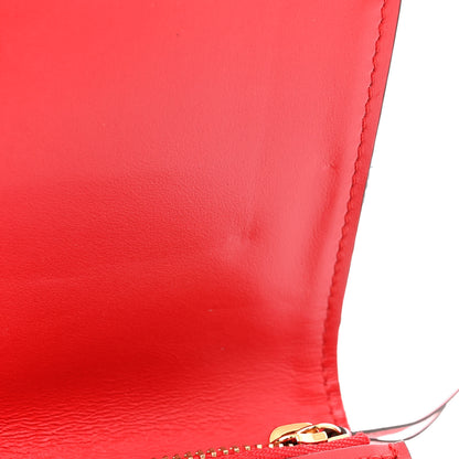 Louis Vuitton Denim Damier Monogram Patchwork Flore Chain Wallet Blue Rouge 10 of 10