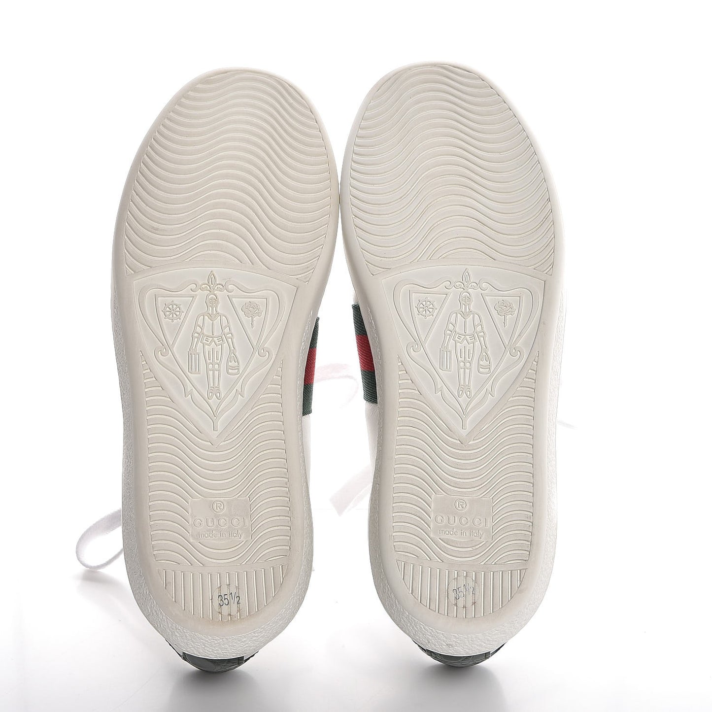 Calfskin Crocodile Web Ace Sneakers 35.5 White Green