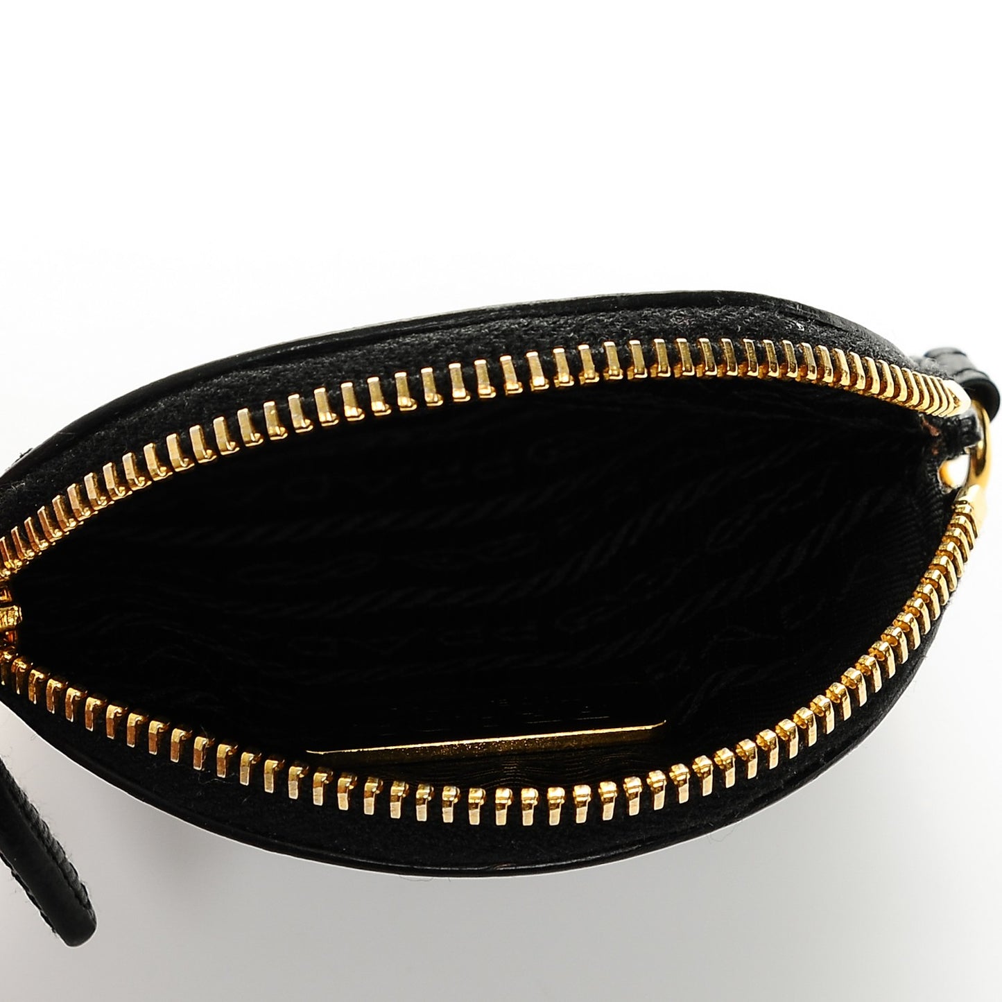 Saffiano Metal Round Coin Purse Nero Black
