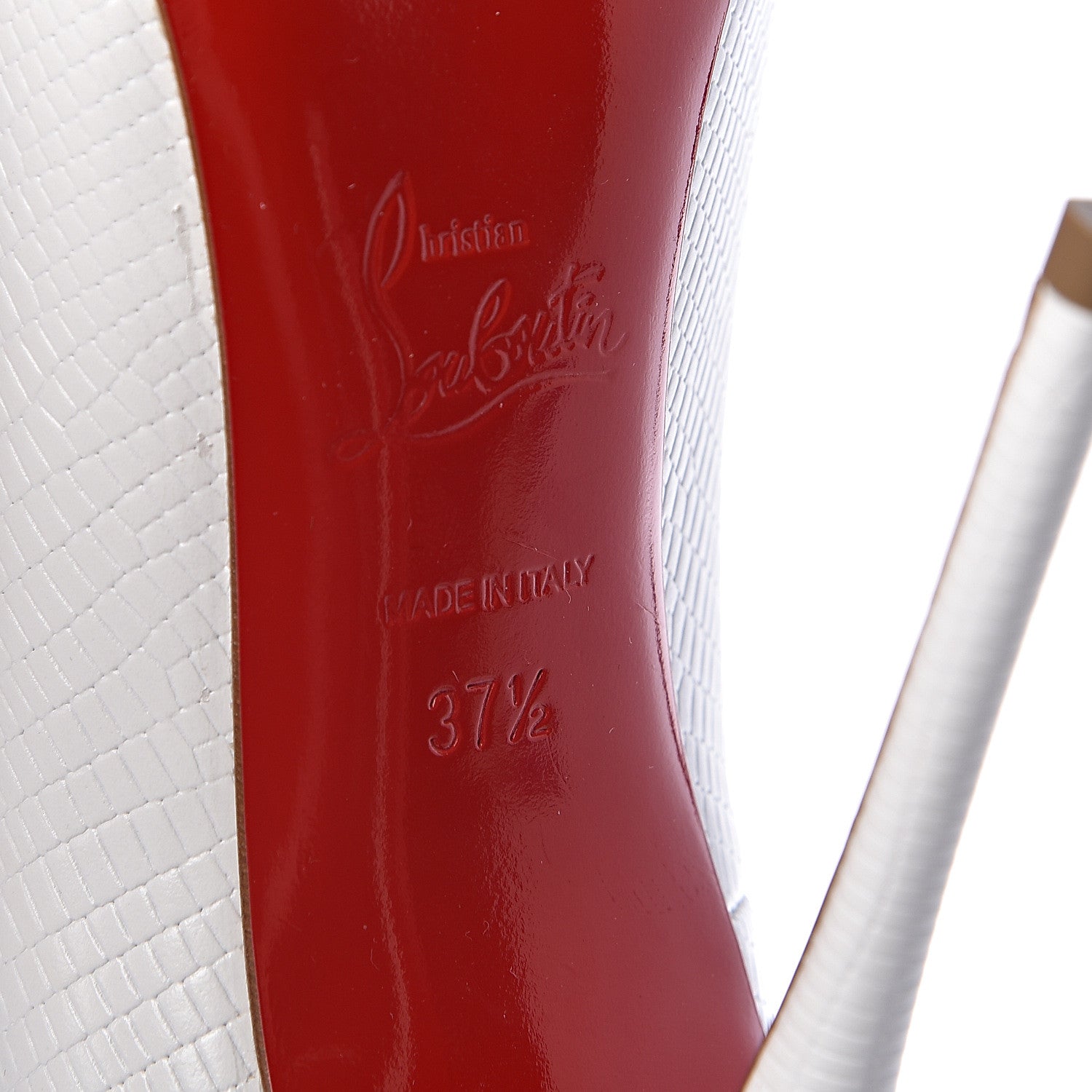 Christian Louboutin Calfskin Lizard Embossed So Kate 120 Pumps 37.5 White 9 of 12
