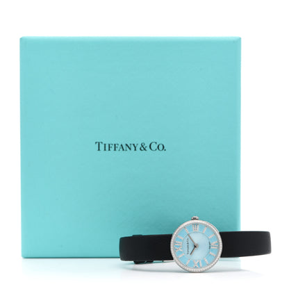 Tiffany Stainless Steel Calfskin Diamond Bezel 24mm Atlas 2-Hand Quartz Watch Tiffany Blue 5 of 5