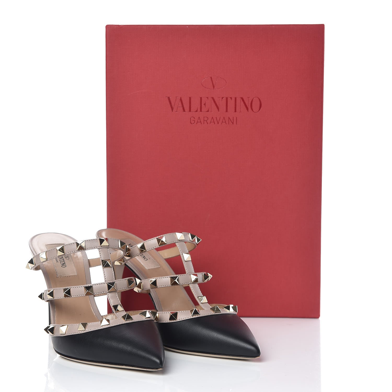 Valentino Garavani Nappa Rockstud 90mm Cage Mules 37.5 Black Poudre 14 of 14