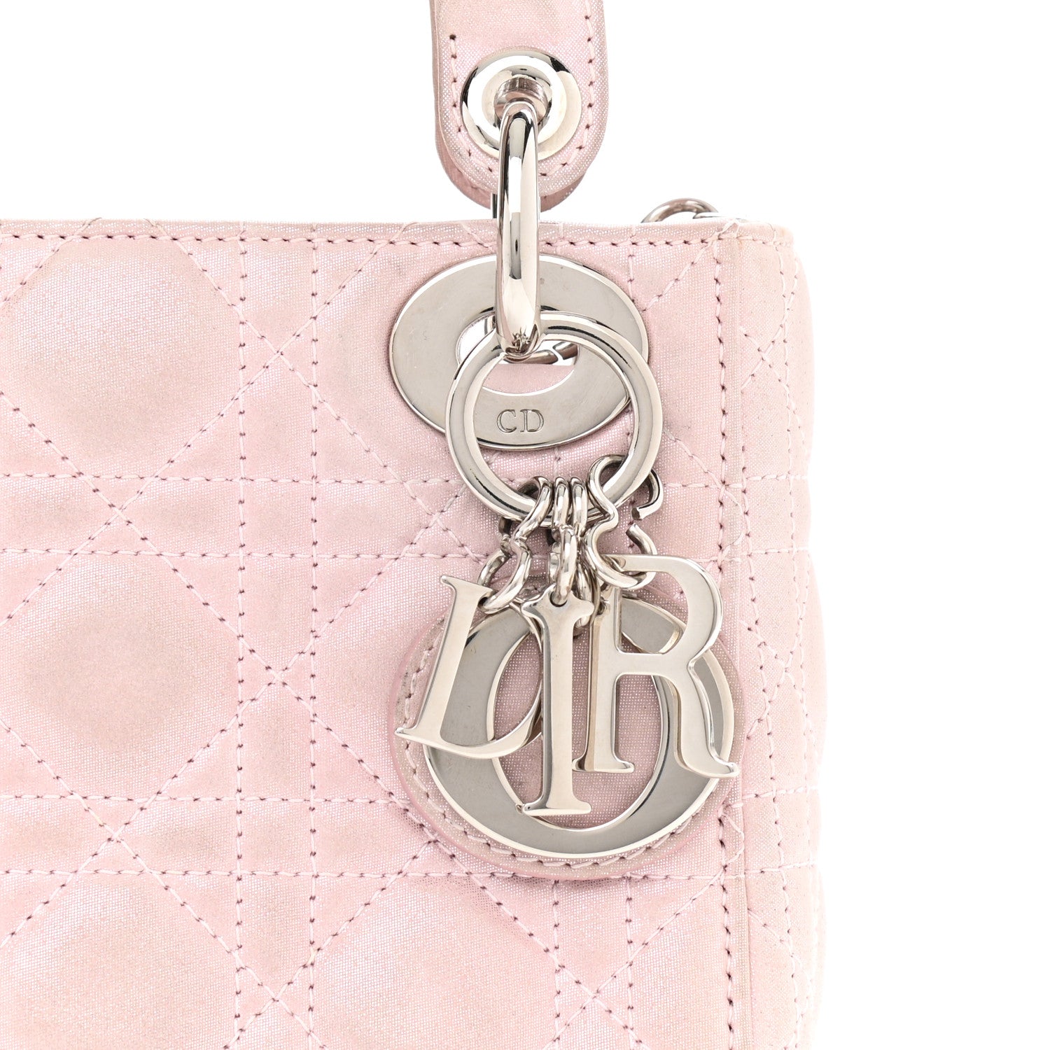 Christian Dior Metallic Lambskin Cannage Mini Lady Dior Lotus 8 of 13