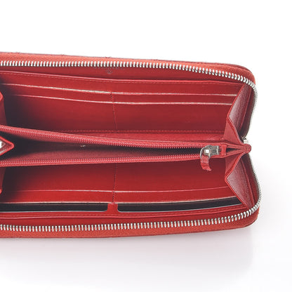 Chanel Lambskin Quilted Large Gusset Zip Around Wallet Red 5 of 13