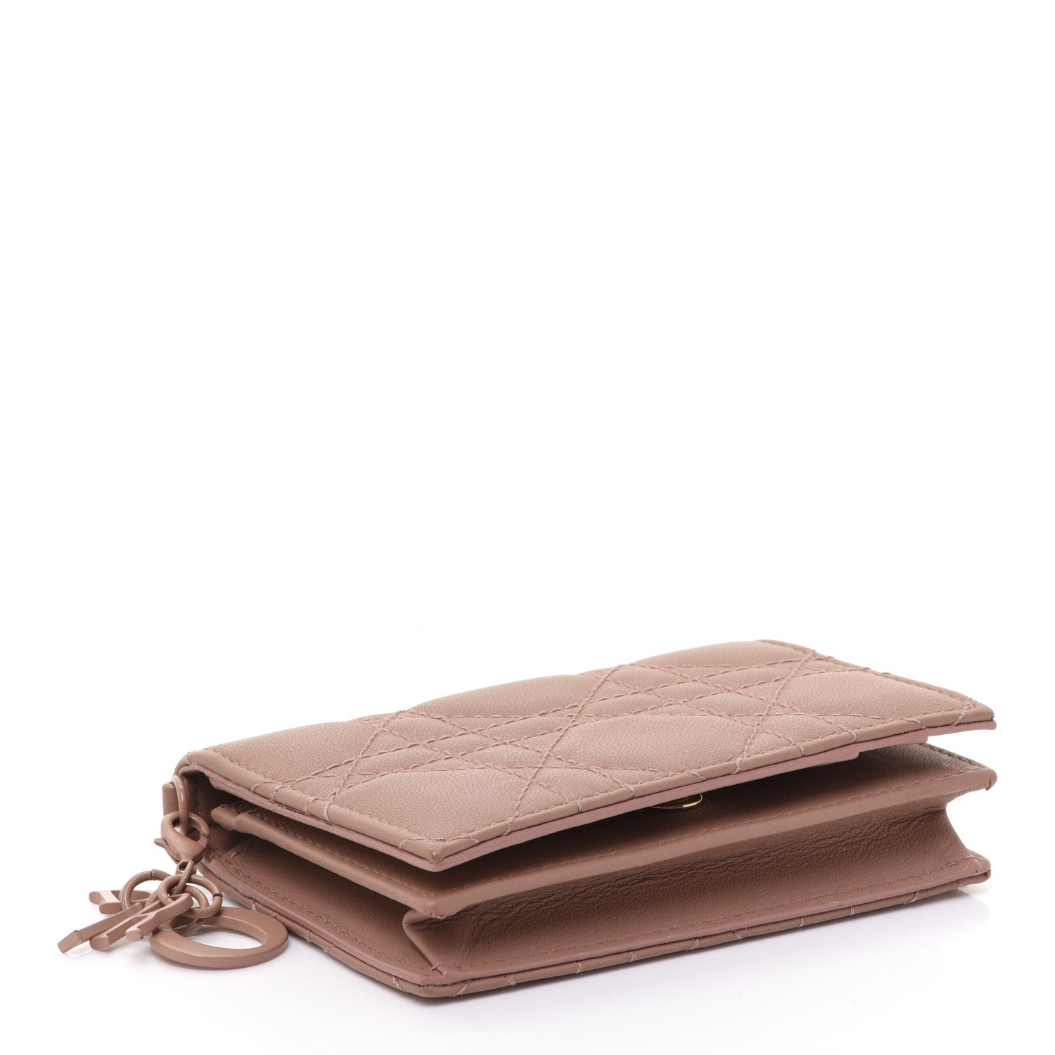 Christian Dior Ultra Matte Calfskin Cannage Small Lady Dior Flap Card Holder Beige 4 of 11