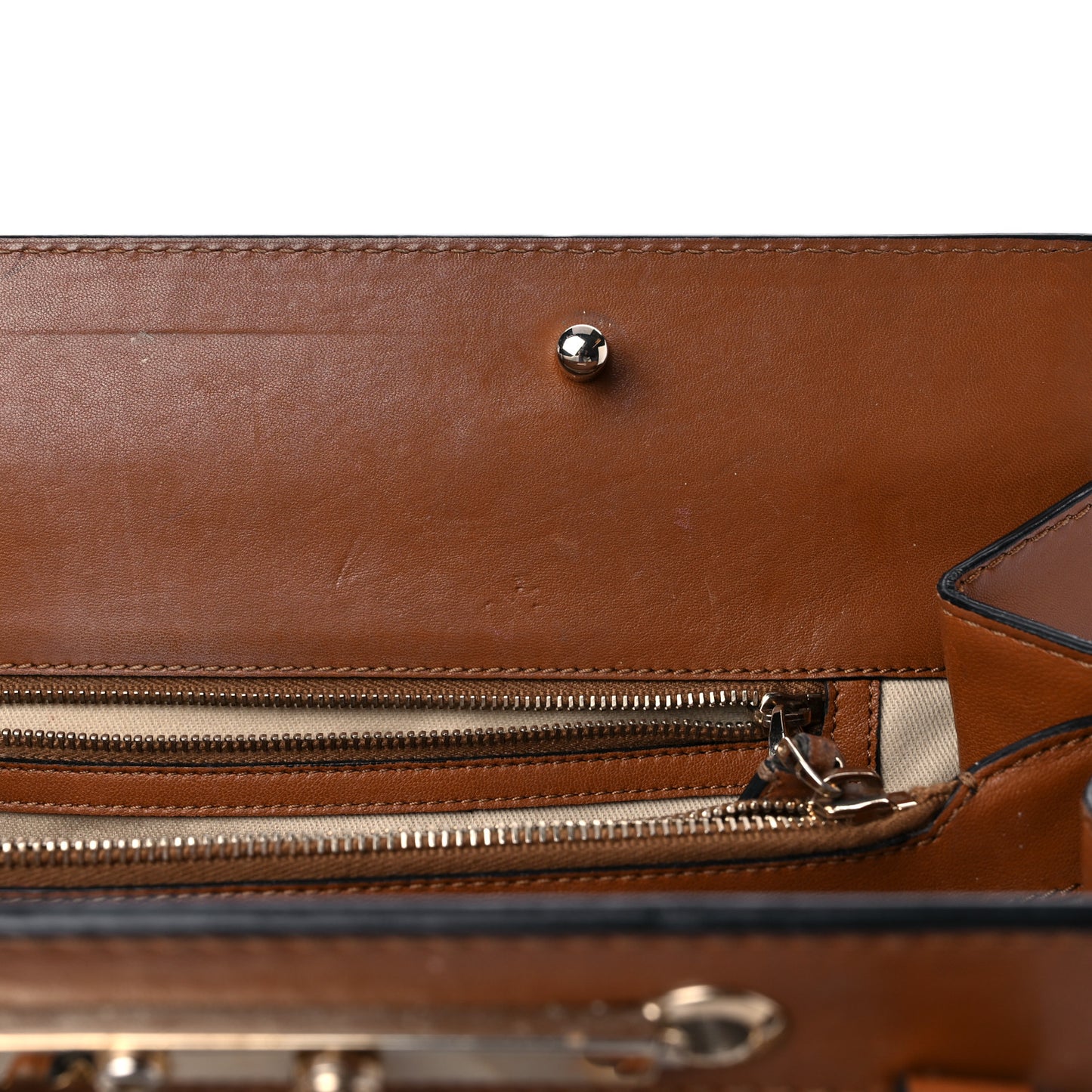 Vitello Lace Demetra Satchel Cognac