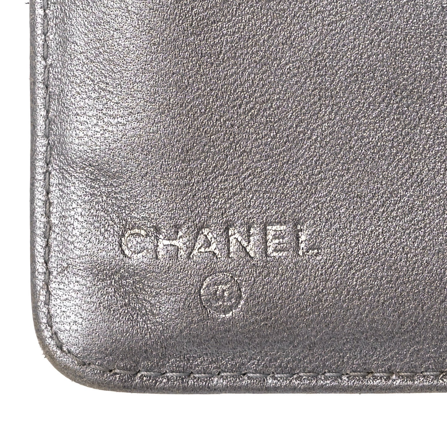 Lambskin Camellia Embossed Yen Wallet Black