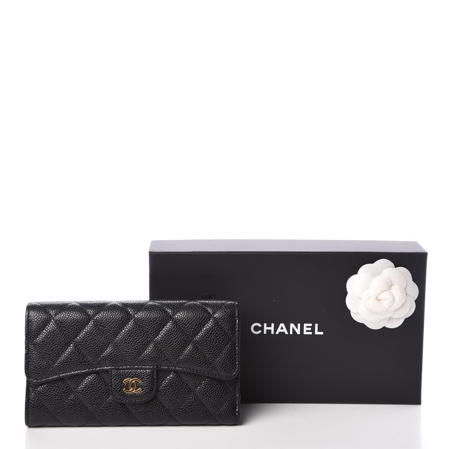 Chanel Caviar Quilted Long Flap Wallet Black 9 of 9