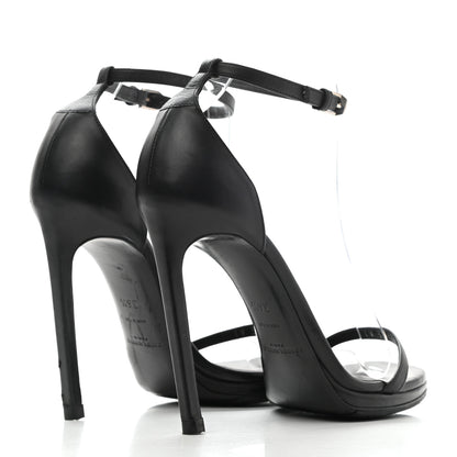 Saint Laurent Calfskin Jane 110 Ankle Strap Sandals 36.5 Black 4 of 11