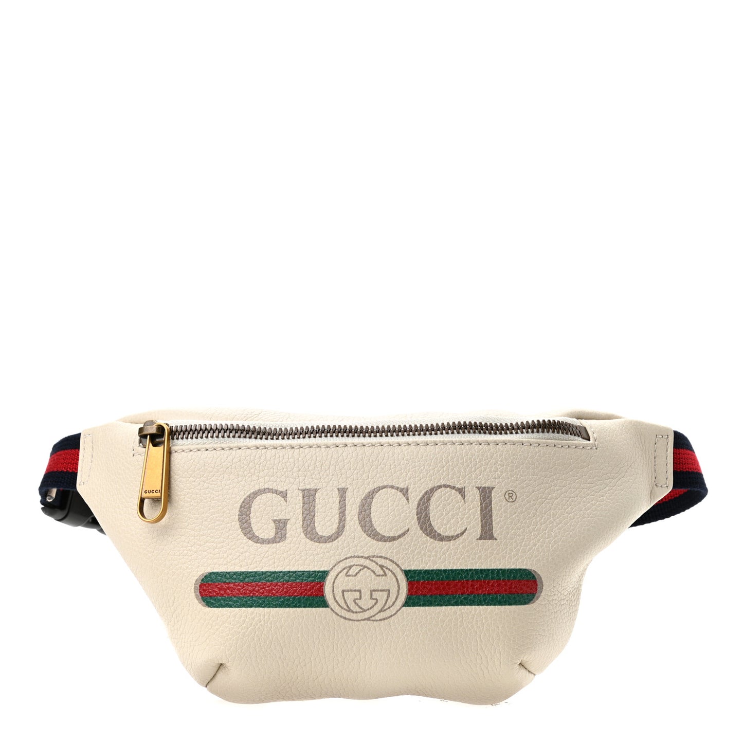 Grained Calfskin Small Logo Belt Bag White