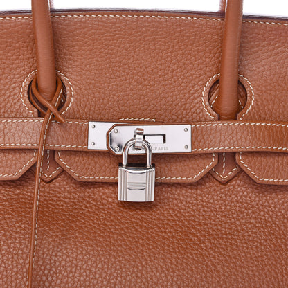 Hermes Taurillon Clemence Birkin 35 Gold 36 of 39