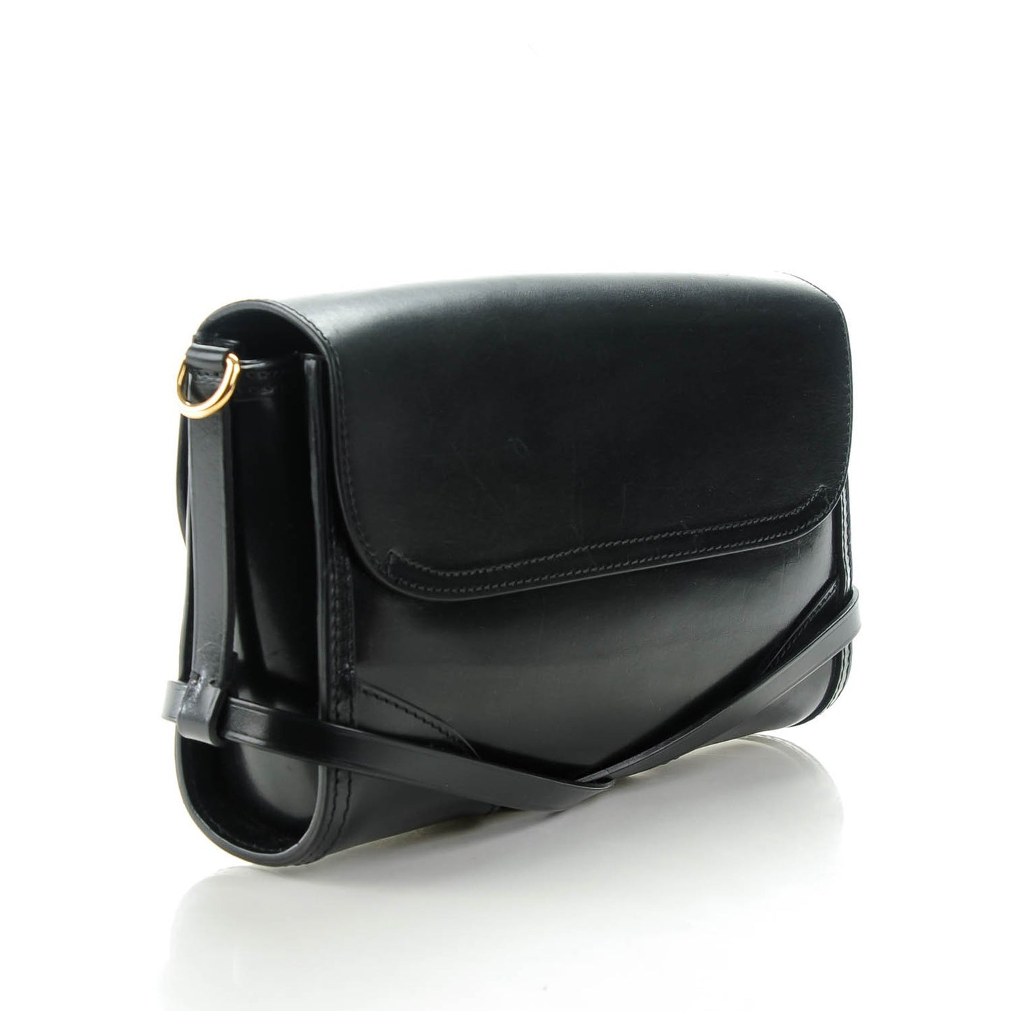 Polished Bridle Leather Small Abbott Crossbody Black