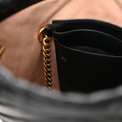 Gucci Calfskin Matelasse Mini GG Marmont 2.0 Bucket Bag Black 12 of 13