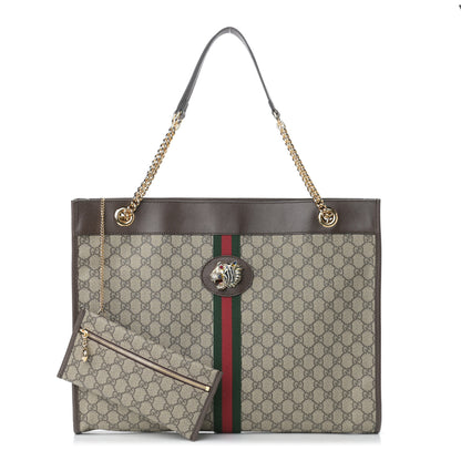 Gucci GG Supreme Monogram Large Rajah Chain Tote Beige New Acero 1 of 11