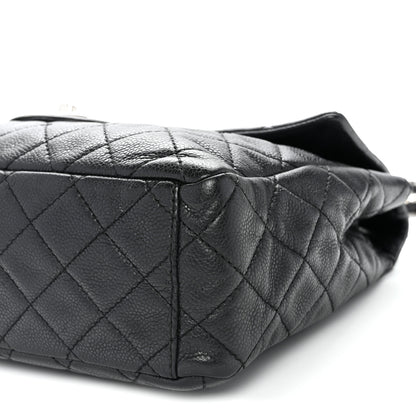 Chanel Washed Caviar Quilted Maxi Single Flap Black 9 of 10
