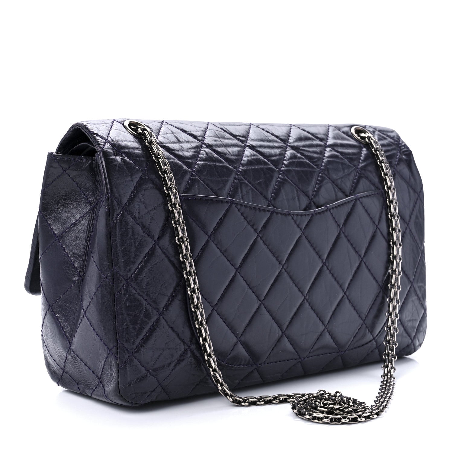 Chanel Aged Calfskin Quilted 2.55 Reissue 227 Flap Navy Blue 3 of 9