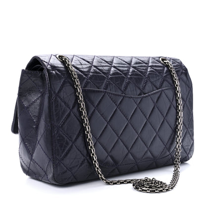 Chanel Aged Calfskin Quilted 2.55 Reissue 227 Flap Navy Blue 3 of 9