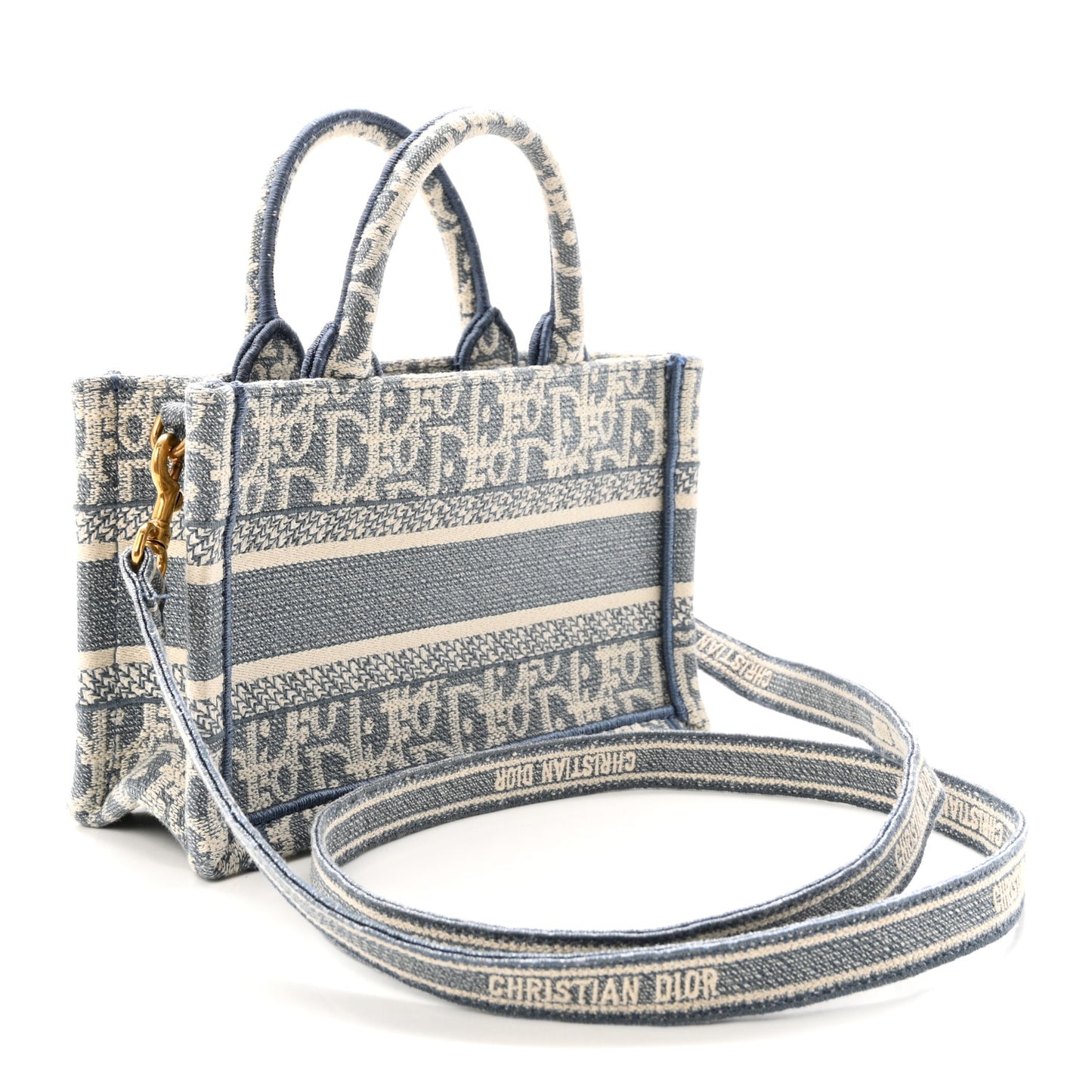 Oblique Mini Book Tote With Strap Light Blue Multicolor