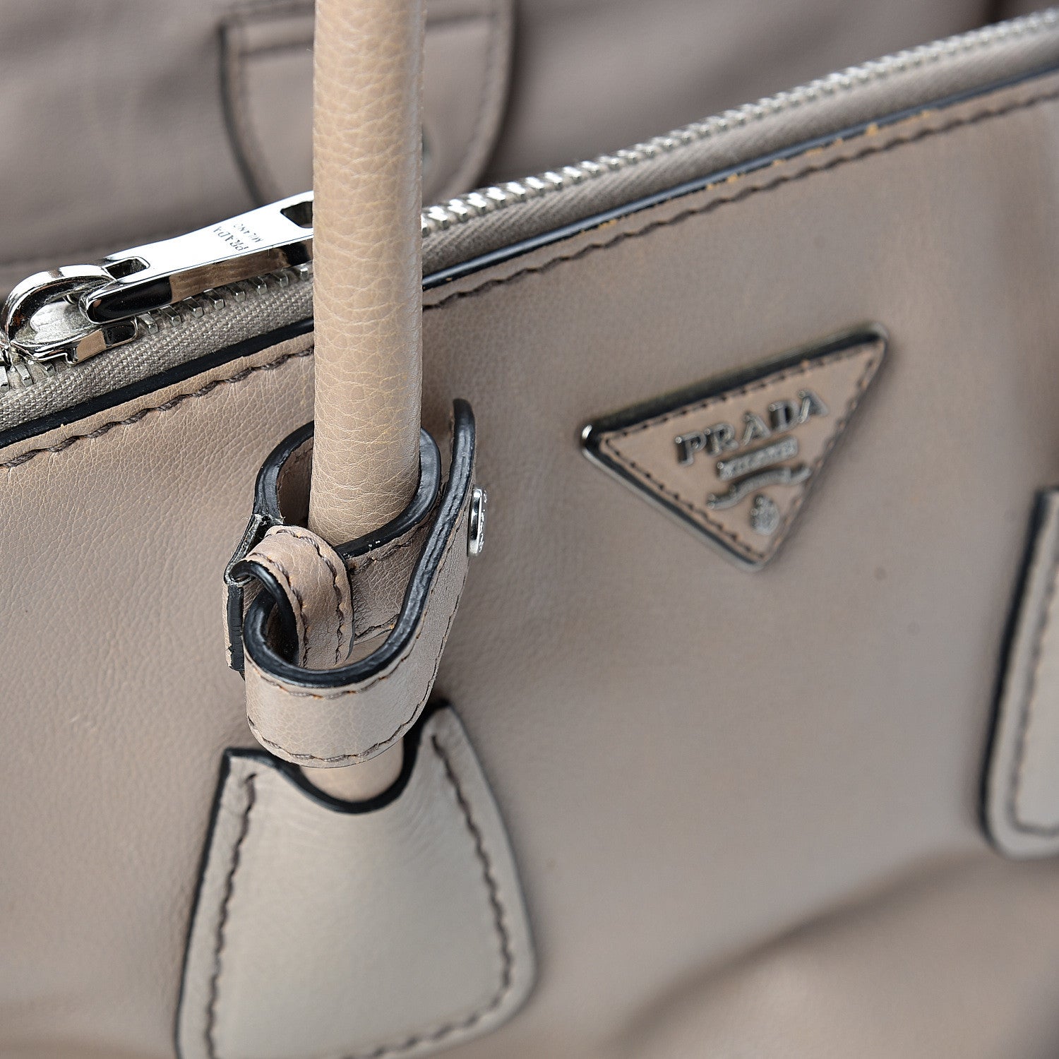 Prada Glace Calf Suede Twin Pocket Tote Pomice 19 of 21