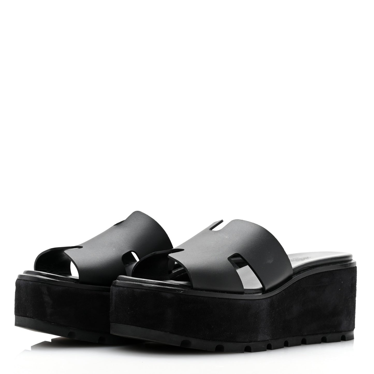 Calfskin Suede Eze 30 Sandals 37 Black