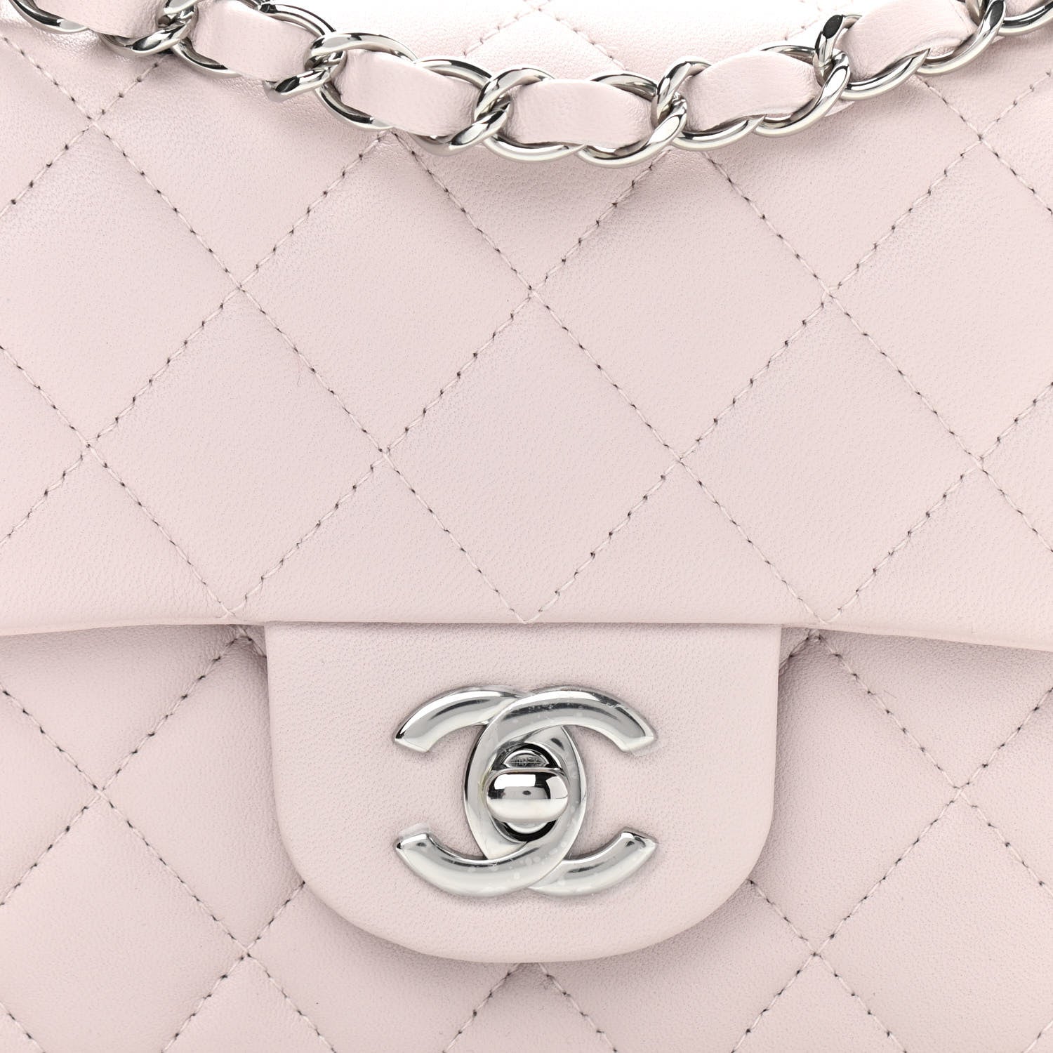 Chanel Lambskin Quilted Mini Rectangular Flap Light Purple 8 of 11
