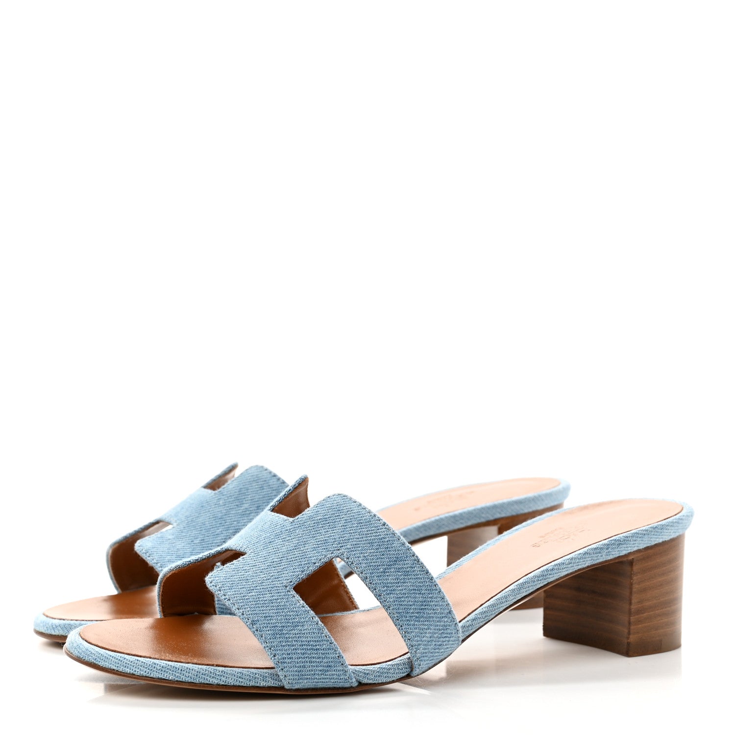 Hermes Denim Oasis Sandals 37 Bleu Clair 3 of 8