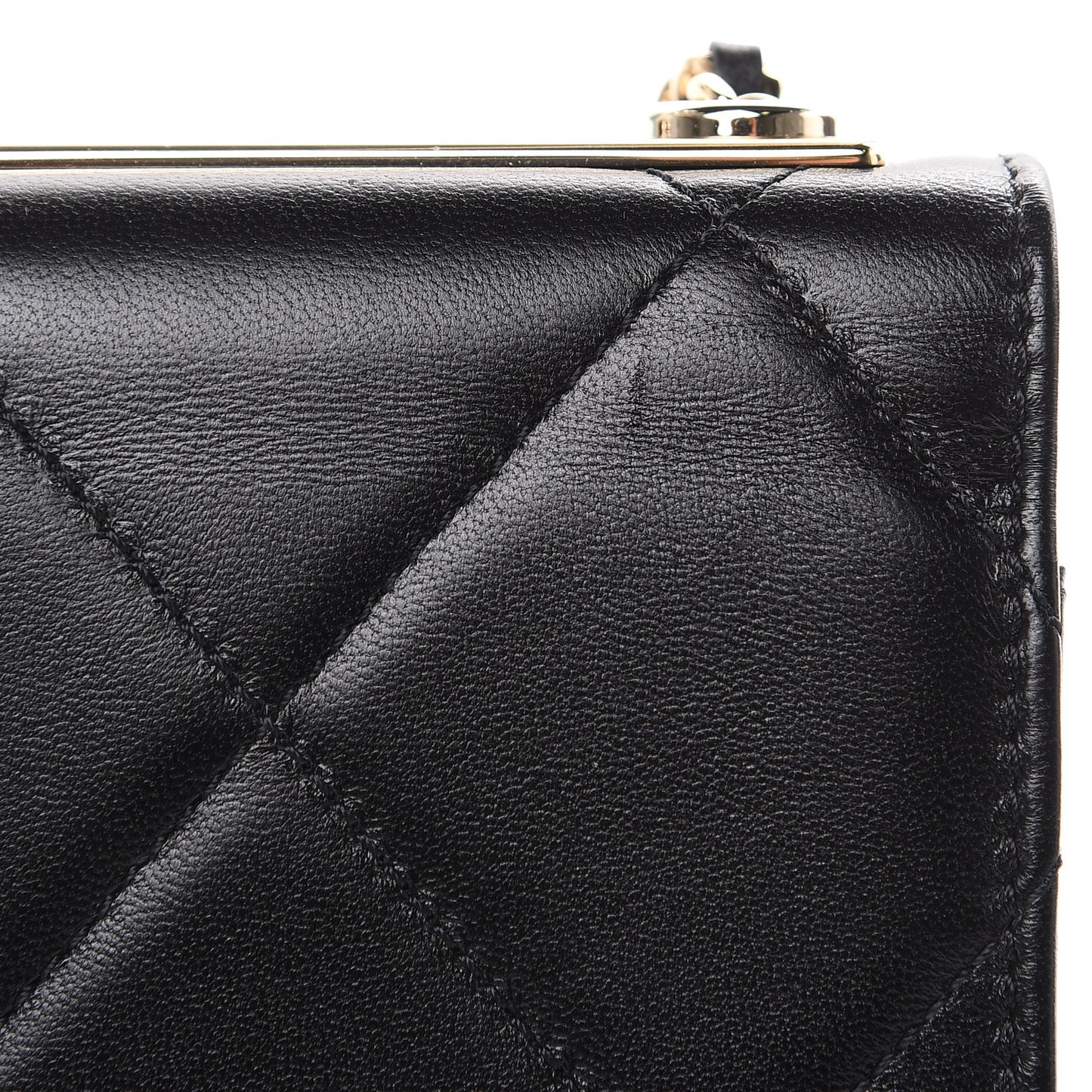 Lambskin Quilted Mini Trendy CC Chain Wallet Black