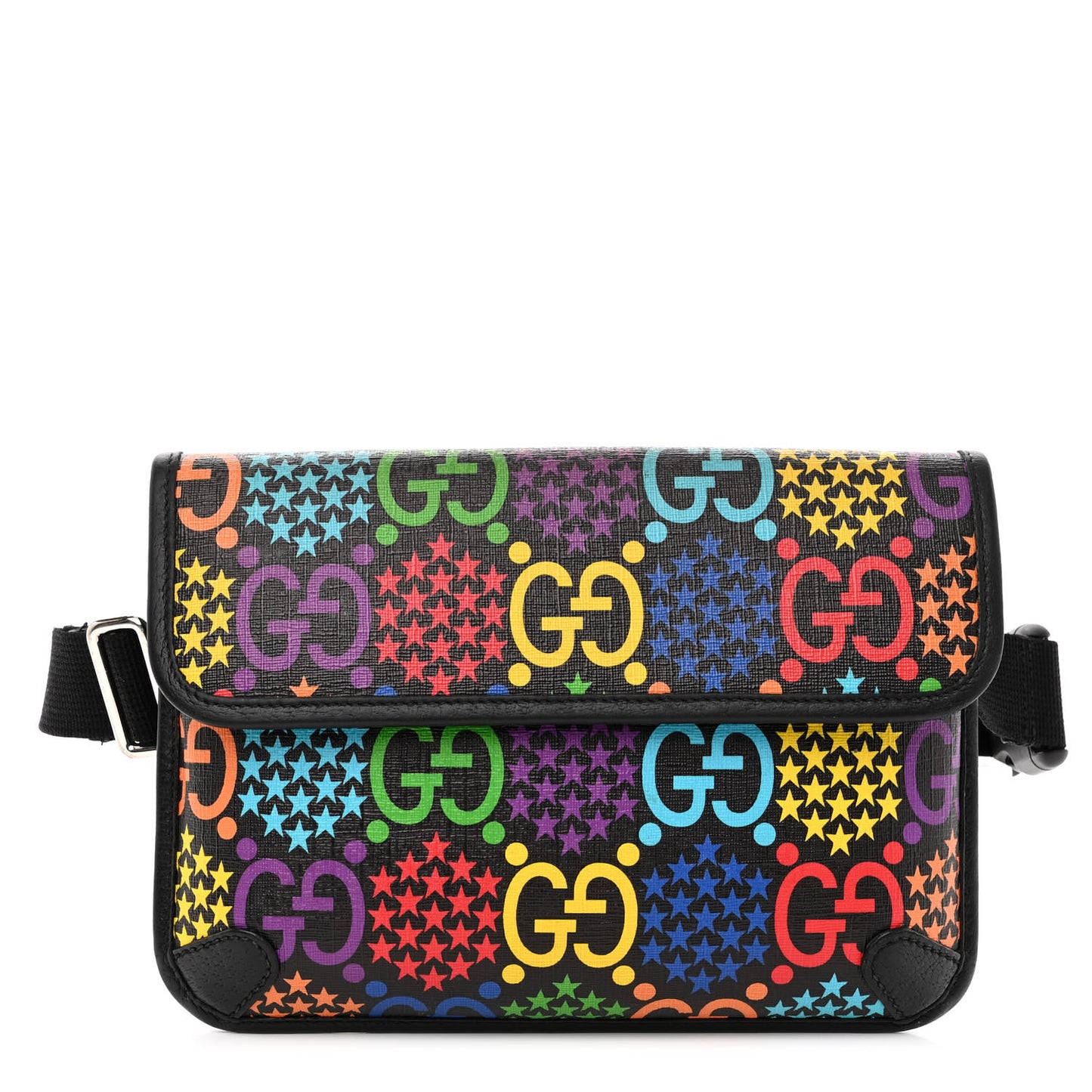 GG Supreme Monogram Psychedelic Slim Belt Bag Black