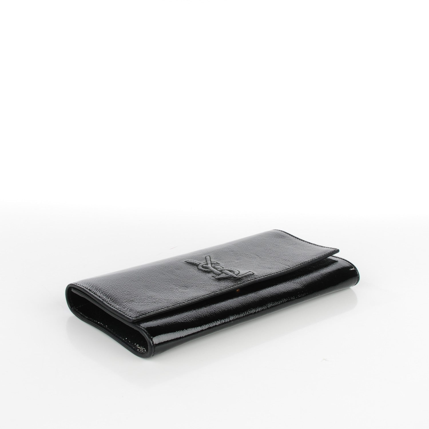 Saint Laurent Textured Patent Monogram Small Belle De Jour Clutch Black 4 of 8