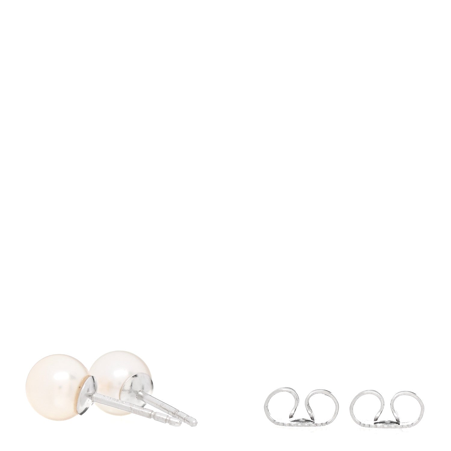 Tiffany 18K White Gold Akoya Pearl 6-6.5mm Signature Pearl Earrings 3 of 4