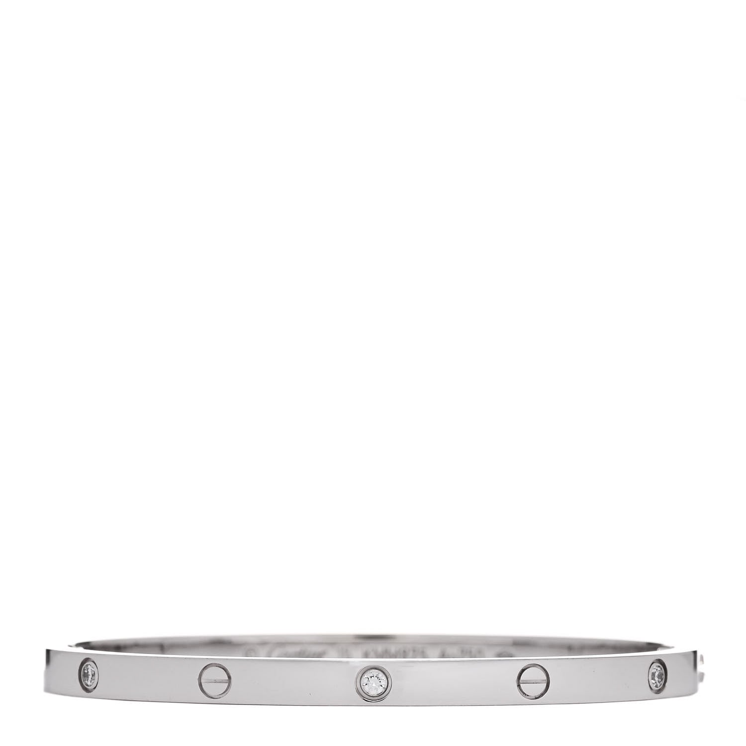 Cartier 18K White Gold 6 Diamond Small LOVE Bracelet 15 1 of 7