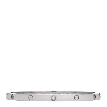 Cartier 18K White Gold 6 Diamond Small LOVE Bracelet 15 1 of 7