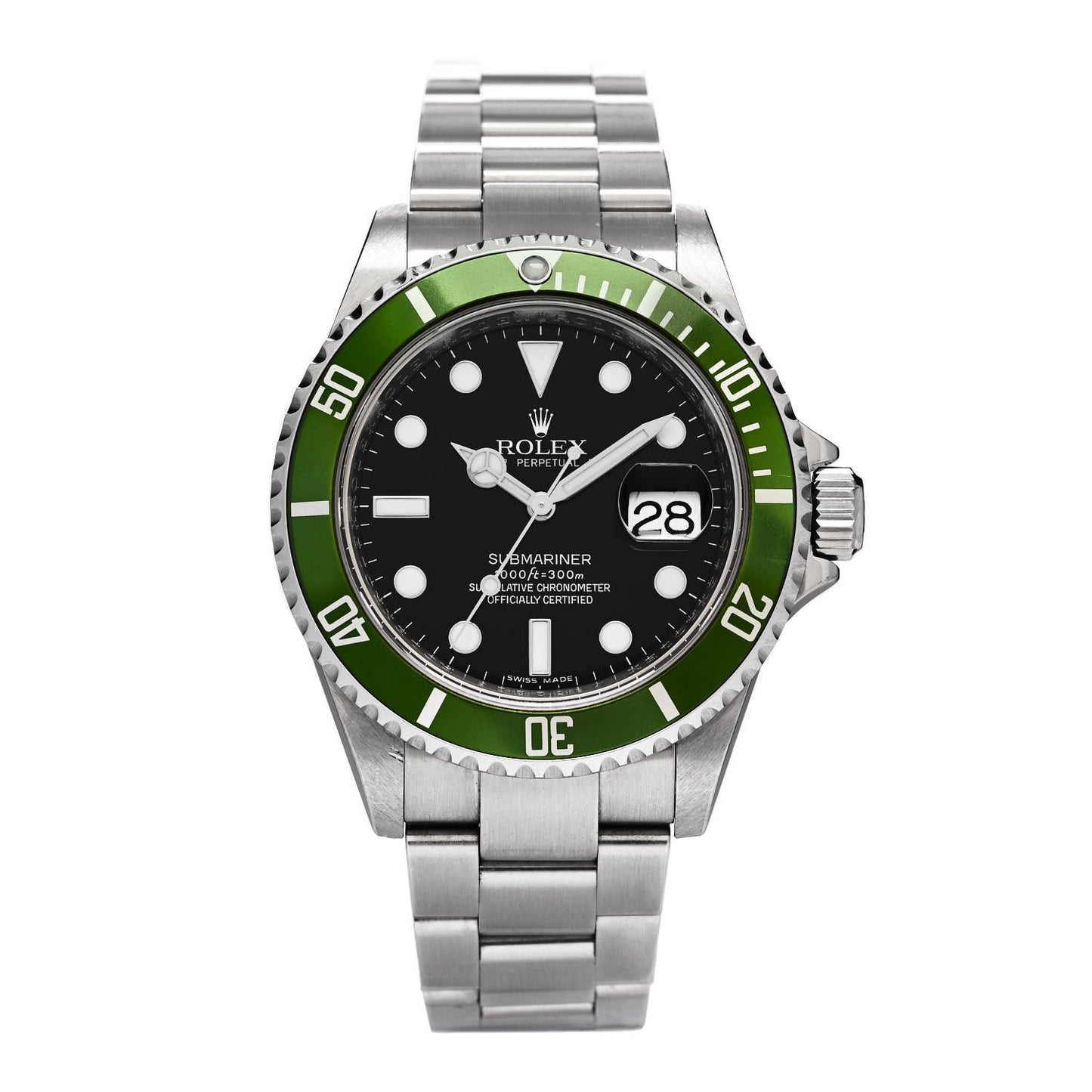Stainless Steel 40mm Oyster Perpetual Submariner Date 50th Anniversary Kermit Watch Black 16610LV