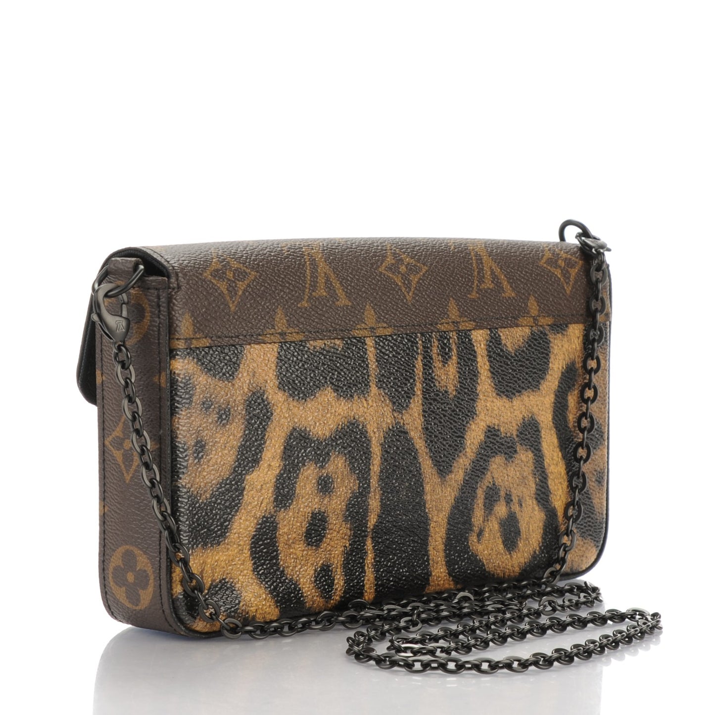 Monogram Animal Print Pochette Felicie Chain Wallet