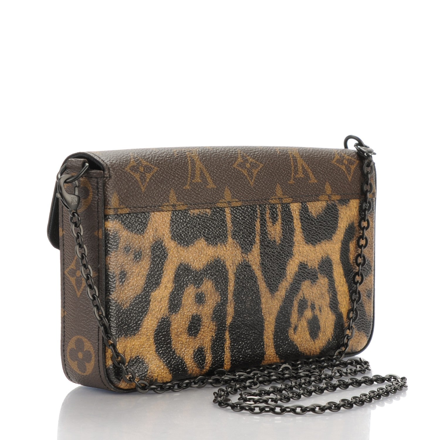 Louis Vuitton Monogram Animal Print Pochette Felicie Chain Wallet 3 of 8