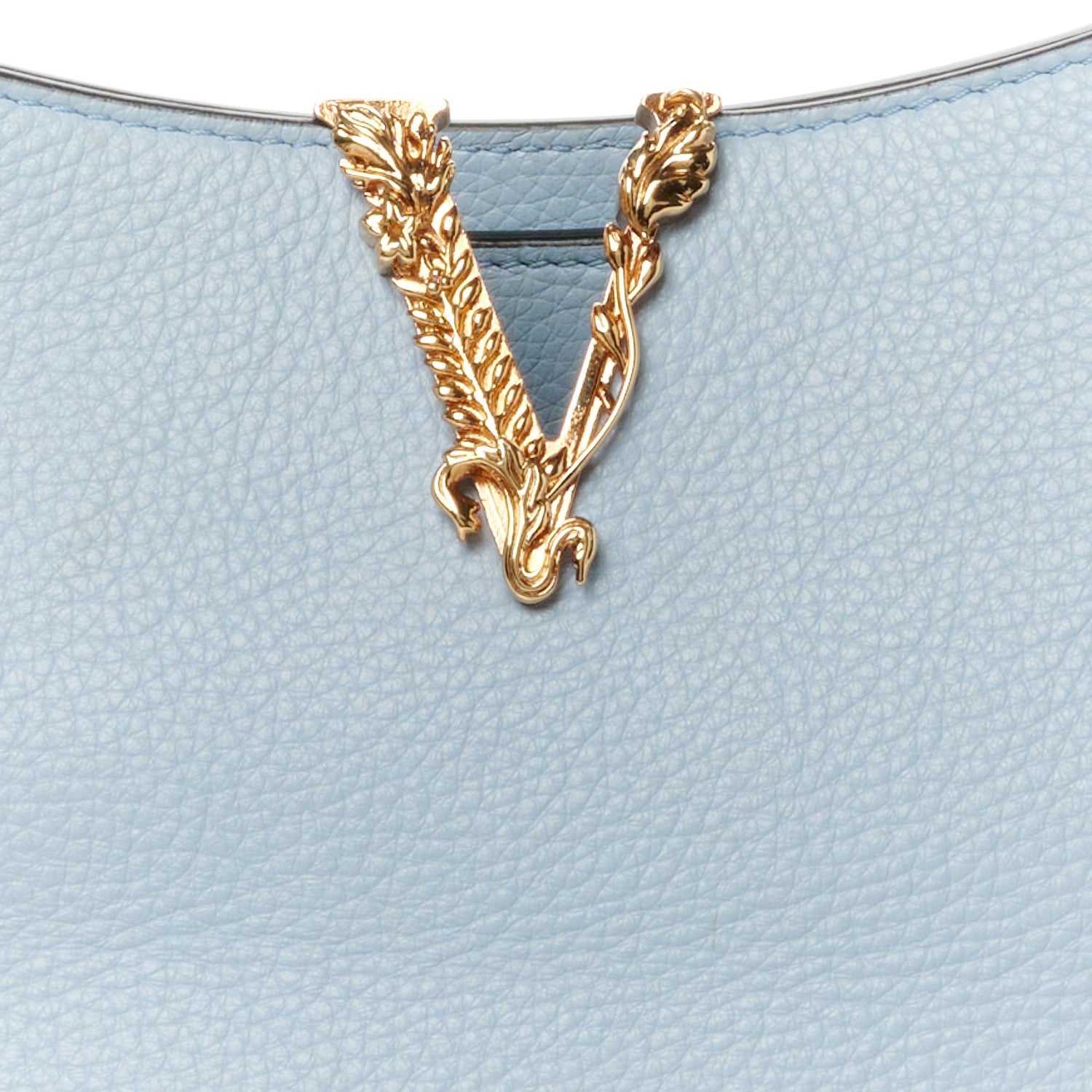 Versace Calfskin Vitello Virtus Hobo Light Blue 8 of 10
