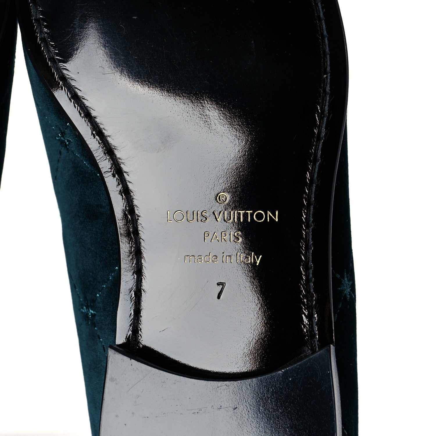 Louis Vuitton Velvet Logo Mens Auteuil Slipper 7 Vert 6 of 9